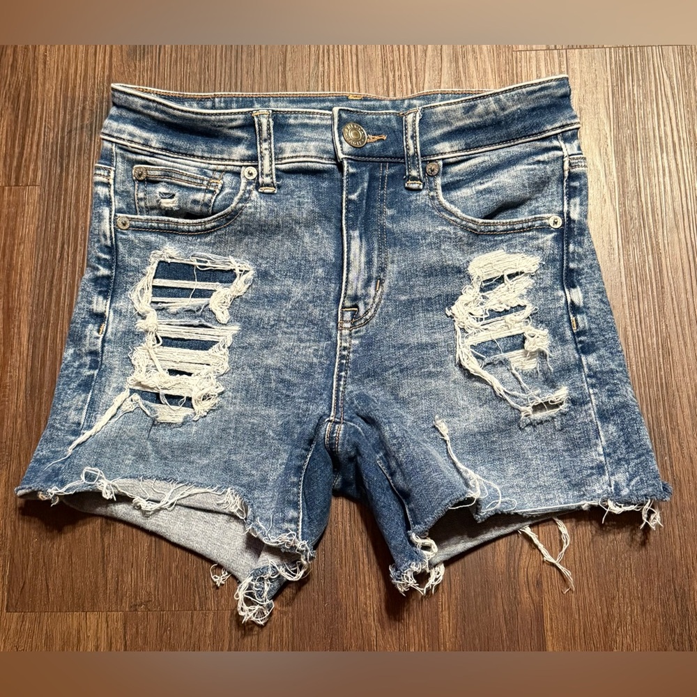 American Eagle Outfitters Ripped Blue Jean Shorts